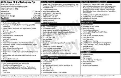 2026 Acura RDX Technology Package