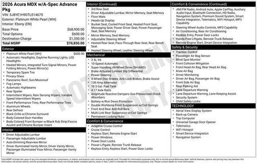 2026 Acura MDX A-SPEC Advance Package