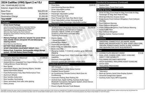 2024 Cadillac LYRIQ Sport