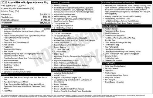2026 Acura RDX A-Spec Advance Package