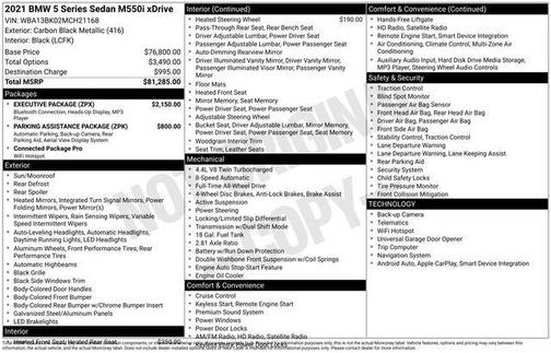 2021 BMW M550 i Xdrive