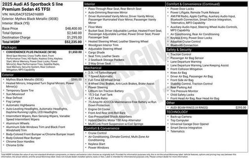 2025 Audi A5 Sportback 45 S Line Premium