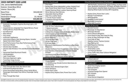 2023 INFINITI Q50 3.0t LUXE