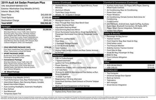 2019 Audi A4 2.0T Premium Plus