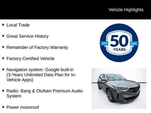Liquid Carbon Metallic 2025 Acura MDX Technology Package
