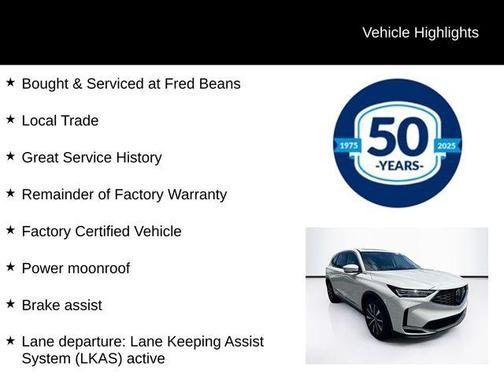 Platinum White Pearl 2025 Acura MDX Technology Package