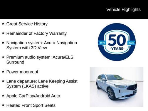 Platinum White Pearl 2024 Acura MDX Technology Package