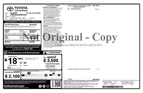 2019 Toyota 4Runner TRD Off Road Premium