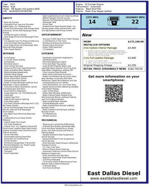 2017 Audi R8 5.2 V10