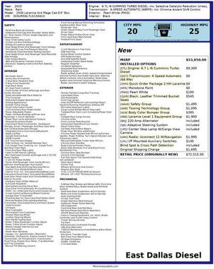 Pearl White 2020 RAM 2500 Laramie Mega Cab 4x4 6'4' Box