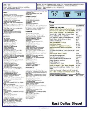 2022 RAM 3500 Tradesman Crew Cab 4x4 8' Box