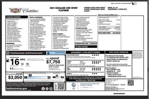 2021 Cadillac Escalade Sport Platinum