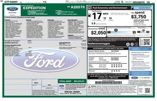 Star White Metallic Tri-Coat 2022 Ford Expedition Timberline