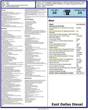 2022 RAM 2500 Limited Mega Cab 4x4 6'4' Box