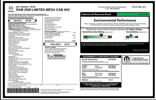 2021 RAM 2500 Limited Mega Cab 4x4 6'4' Box