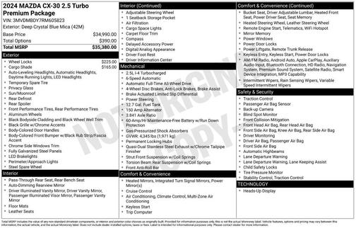 2024 Mazda CX-30 2.5 Turbo Premium Package