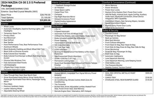 2024 Mazda CX-30 2.5 S Preferred Package