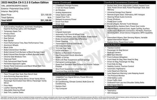 2023 Mazda CX-5 Carbon Edition