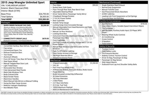 2015 Jeep Wrangler Unlimited Sport