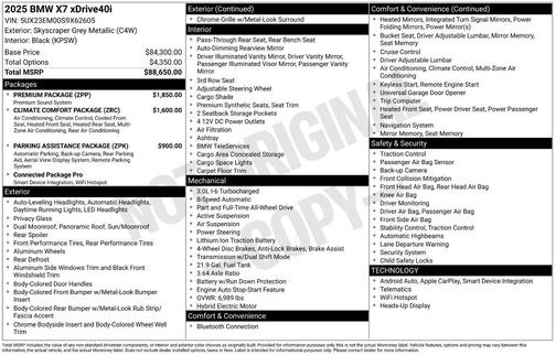 2025 BMW X7 xDrive40i