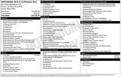 2022 Mazda CX-5 2.5 S Premium Plus Package