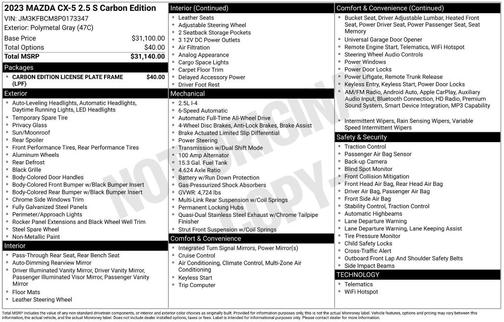 2023 Mazda CX-5 2.5 S Carbon Edition