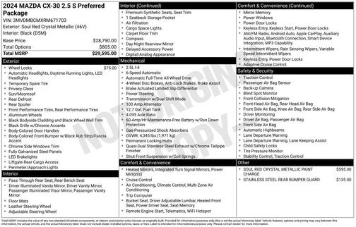2024 Mazda CX-30 2.5 S Preferred Package