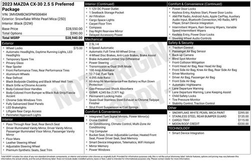 2023 Mazda CX-30 2.5 S Preferred Package