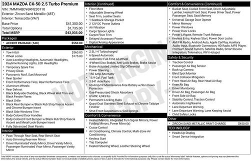 2024 Mazda CX-50 2.5 Turbo Premium Package