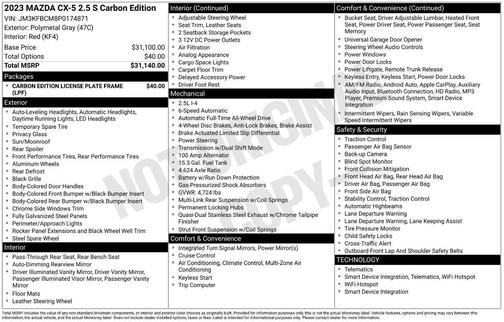 2023 Mazda CX-5 2.5 S Carbon Edition