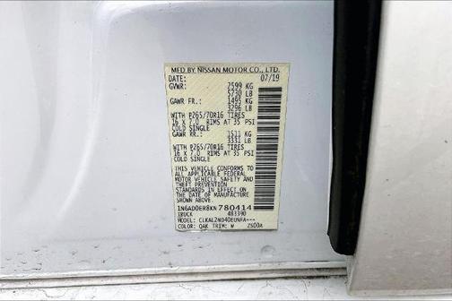 2019 Nissan Frontier SV