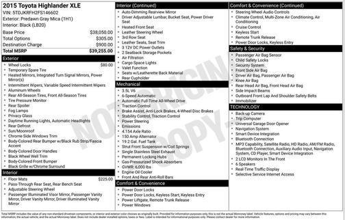 Predawn Gray Mica 2015 Toyota Highlander XLE