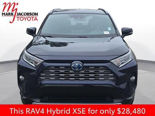 Blue Print/Midnight Black Metallic 2021 Toyota RAV4 Hybrid SE