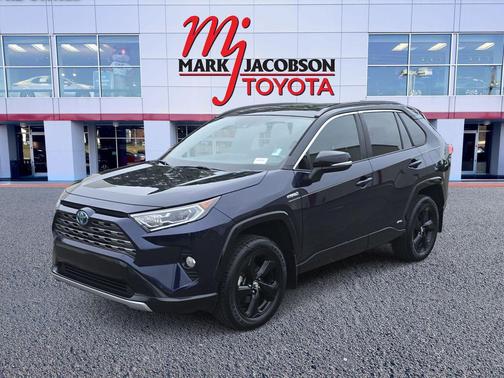 Blue Print/Midnight Black Metallic 2021 Toyota RAV4 Hybrid SE
