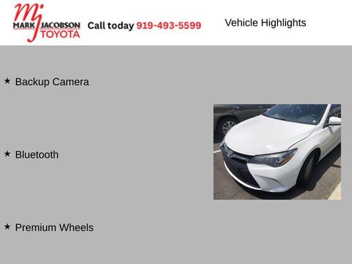 Super White 2016 Toyota Camry SE