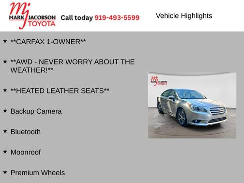 Tungsten Metallic 2016 Subaru Legacy Limited