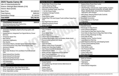 2025 Toyota Camry SE