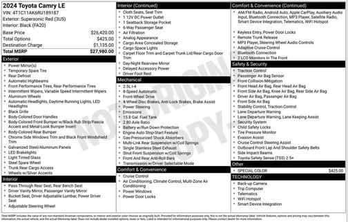 2024 Toyota Camry LE
