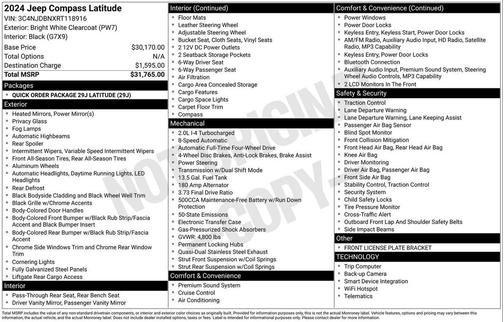 Bright White Clearcoat 2024 Jeep Compass Latitude