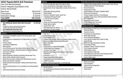Magnetic Gray Metallic 2023 Toyota RAV4 XLE Premium