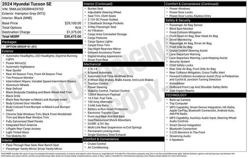 Hampton Gray 2024 Hyundai TUCSON SE