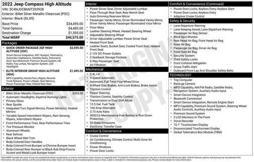 Billet Silver Metallic Clearcoat 2022 Jeep Compass Altitude