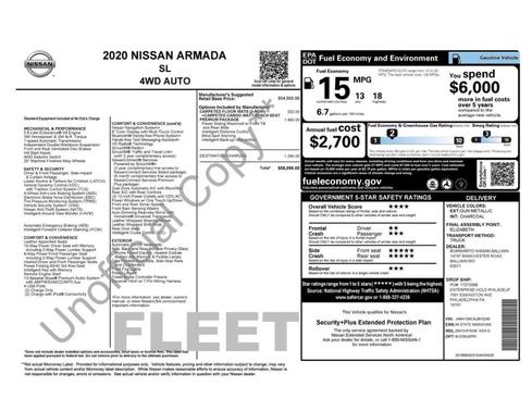 Gun Metallic 2020 Nissan Armada SL
