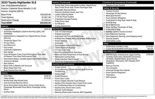 Celestial Silver Metallic 2023 Toyota Highlander XLE