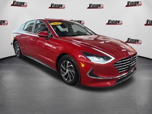 Calypso Red 2021 Hyundai SONATA Hybrid Blue
