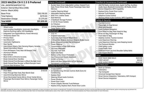 Eternal Blue Mica 2023 Mazda CX-5 2.5 S Preferred Package