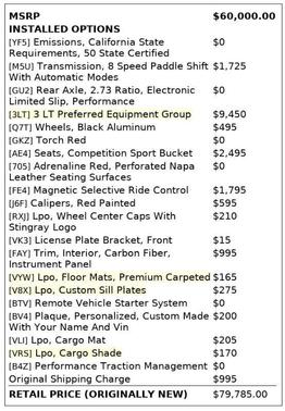 2015 Chevrolet Corvette Stingray Z51