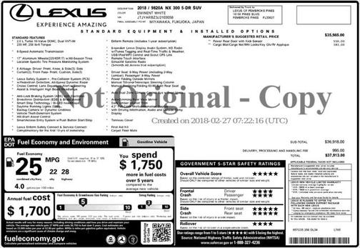 2018 Lexus NX 300 Base