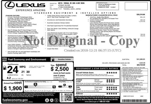 2019 Lexus IS 300 Base