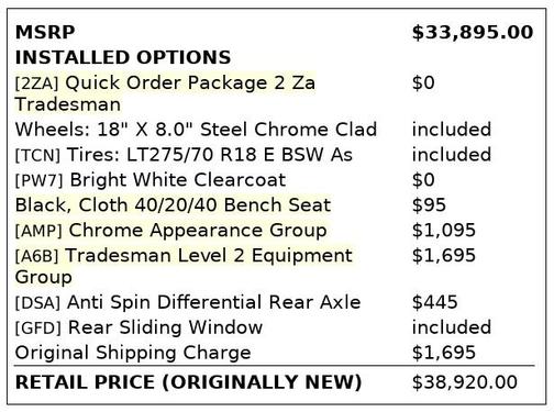 2020 RAM 2500 TRADESMAN